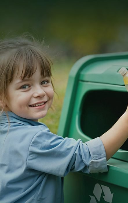Waste and Disposal WordPress theme for home-3 faq Child learning to recycle plastic bottles – teaching sustainability from a young age